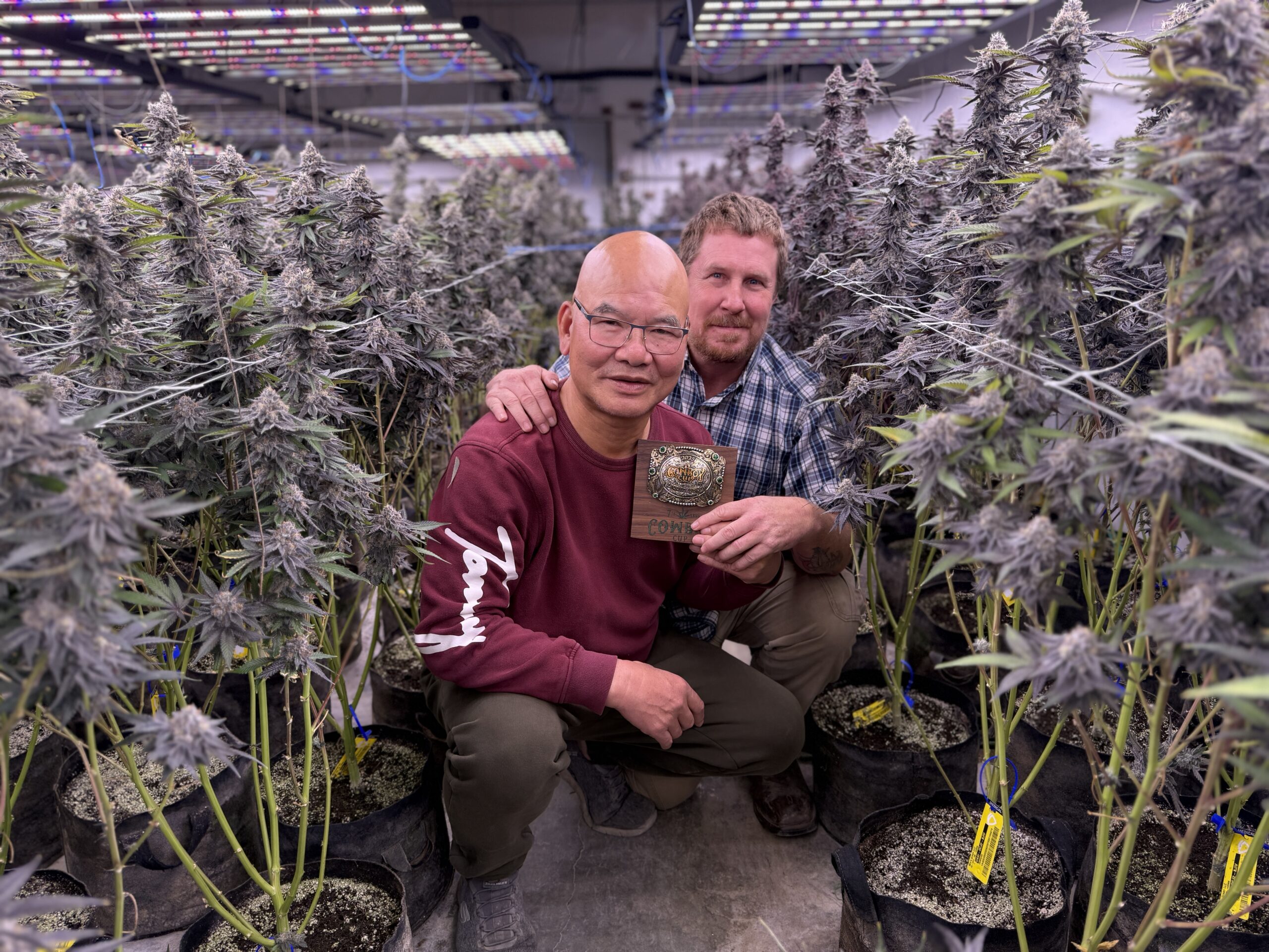 LitUp team members inside cultivation facility